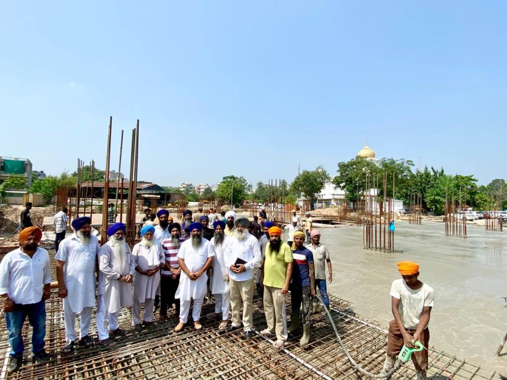 Lintel cast for the third floor of the multistorey car parking being built at Gurdwara Singh Shaheedan
